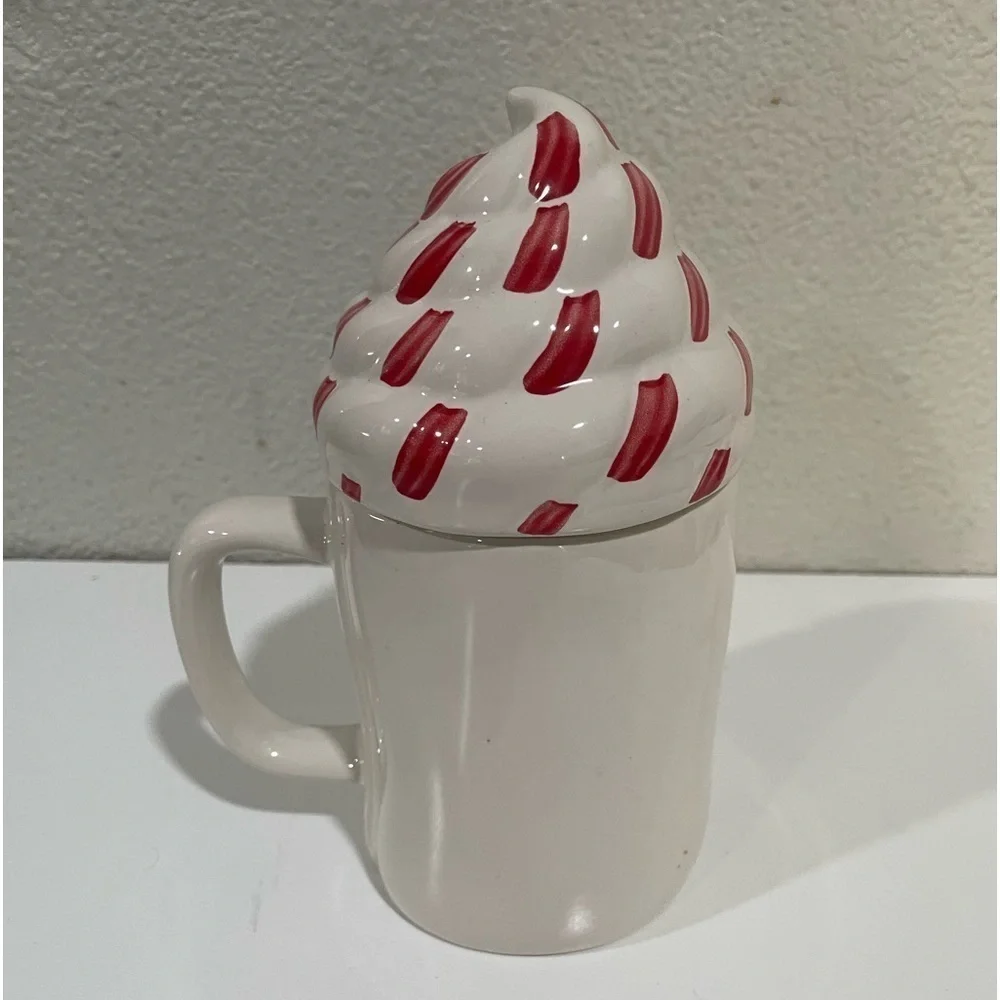 RAE DUNN ceramic Peppermint Mocha Mug & Topper Christmas Large mug collection